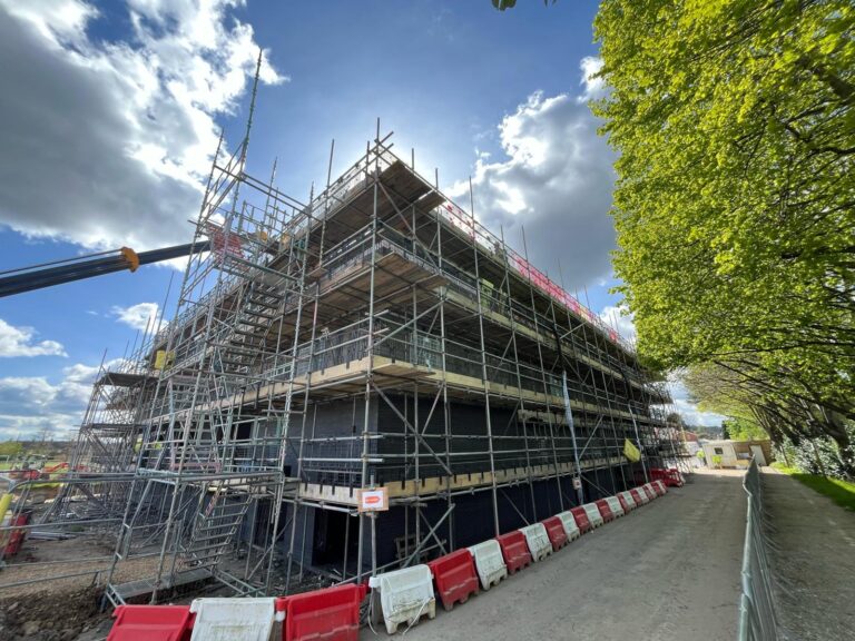 Independent access scaffold and stair access at Barton Peveril College in Eastleigh