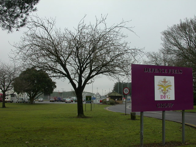 West Moors fuel depot entrance, photographed on 14 January 2010